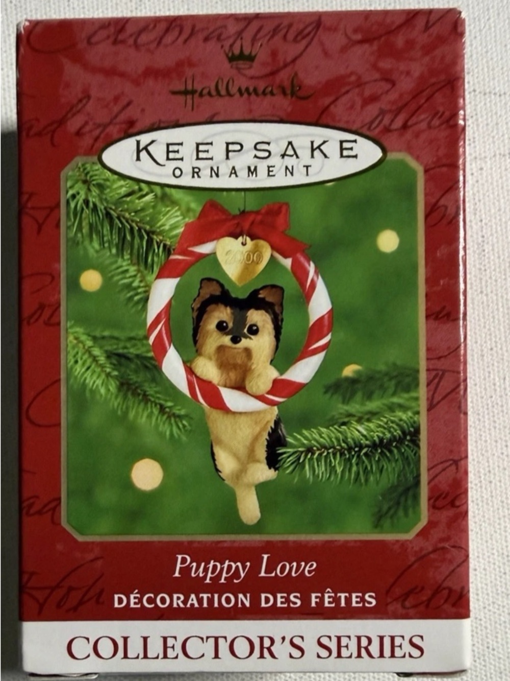 Hallmark #10 Keepsake Ornament Puppy Love Yorkshire Terrier Yorkie 2000 HTF Rare